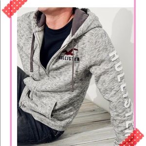 SOLD📍HOLISTER LOGOGRAPHIC FULL ZIP HOODIE GREY #M